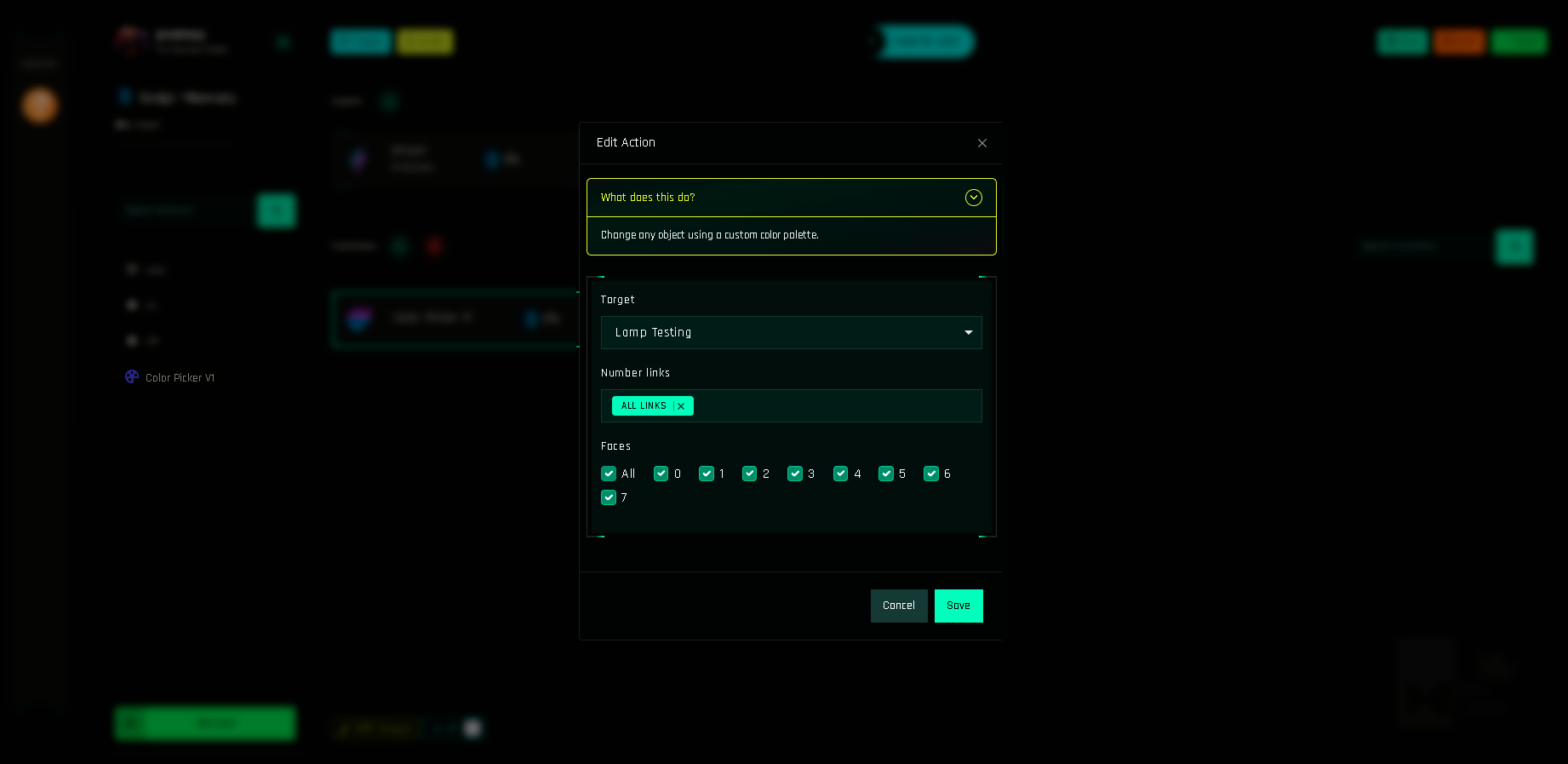 Step 7: the picker in-world.